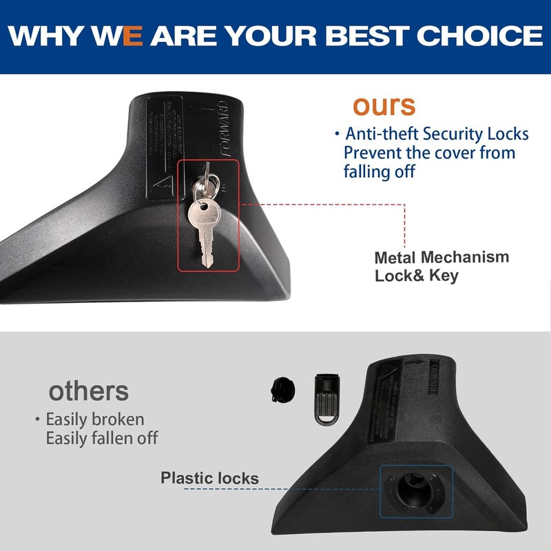 wonderdriver Lockable Roof Rack Cross Bars 260lbs Compatible with Toyota RAV4 2019-2025,Heavy Duty Aluminum Accessories Crossbars (Not for Adventure/TRD Off-Road/Hybrid Woodland Edition/22-24LE) - Image 4